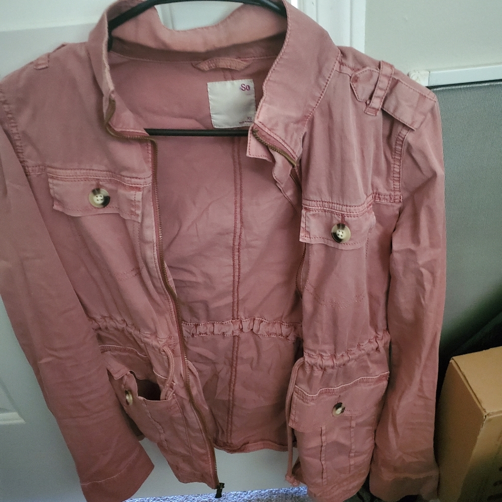 Blush pink utility jacket